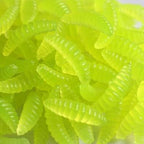 50pcs artificial soft maggot grub fishing lure bait