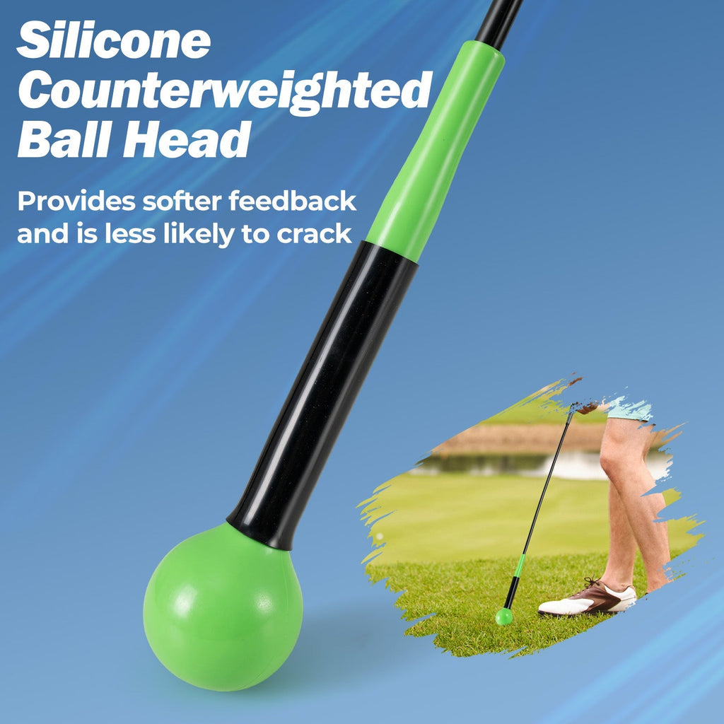 40 Inch Golf Swing Trainer Aid with Weighted Head for Grip Rhythm Balance