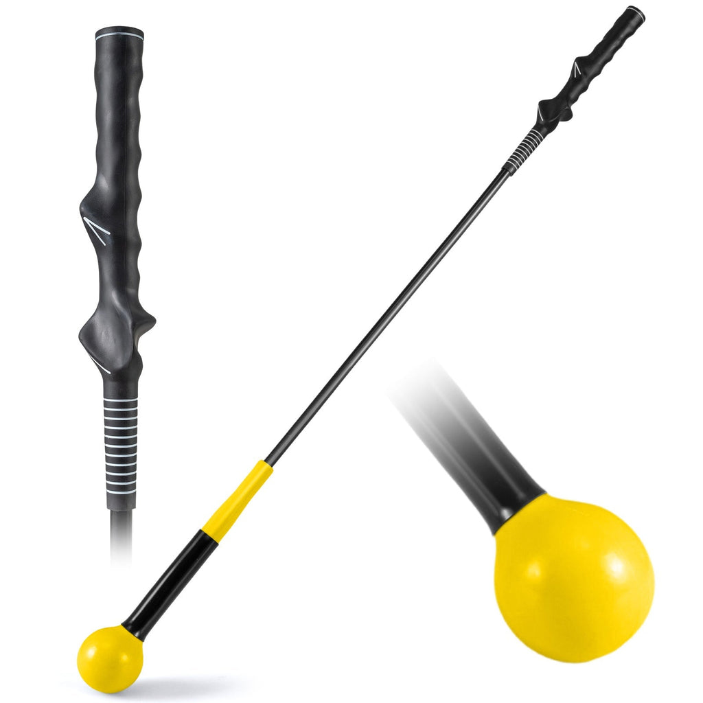 40 Inch Golf Swing Trainer Aid with Weighted Head for Grip Rhythm Balance