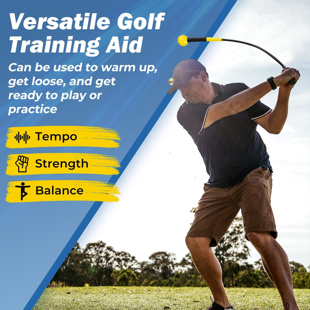 40 Inch Golf Swing Trainer Aid with Weighted Head for Grip Rhythm Balance