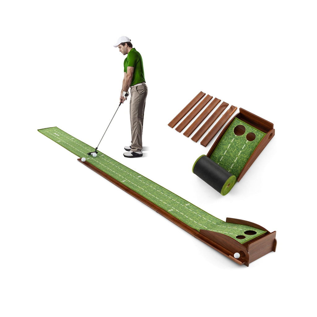 Golf Putting Mat Practice Training Aid with Auto Ball Return and