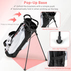 Women's Complete Golf Clubs and Bag Set with Headcovers and Putter-Red