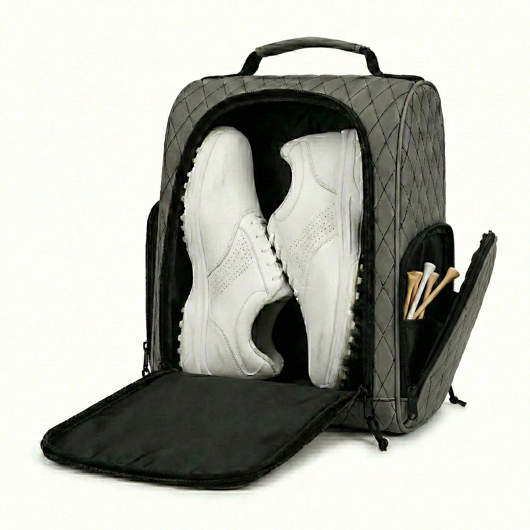 Premium Golf Shoe Bag – Vented Synthetic Leather Shoe Storage